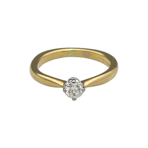 18ct Gold & Diamond Set Solitaire Ring