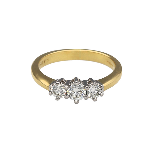 18ct Gold & Diamond Set Trilogy Ring