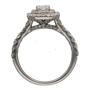 18ct White Gold & Diamond Set Halo Cluster Ring