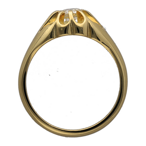 18ct Gold & Diamond Set Vintage Style Signet Ring