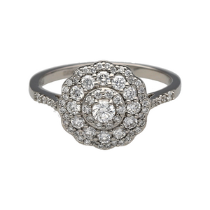 Platinum & Diamond Set Cluster Ring