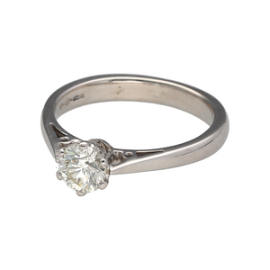 Preowned Platinum & Diamond Set Solitaire Ring in size L with the weight 4.70 grams. The diamond is approximately 0.50ct with approximate clarity Si - VS and colour K - M