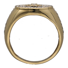 Load image into Gallery viewer, 9ct Gold &amp; Diamond Set Cross Cluster Signet Ring
