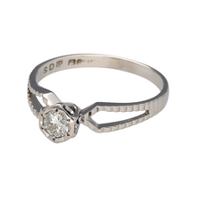 Load image into Gallery viewer, Preowned 18ct White Gold &amp; Diamond Set Solitaire Ring in size M with the weight 1.90 grams. The diamond is approximately 0.15ct
