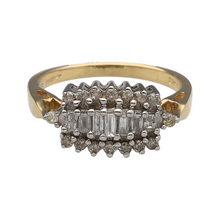 Load image into Gallery viewer, 9ct Gold &amp; Diamond Set Long Style Cluster Ring
