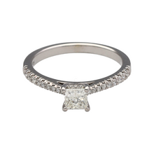 Load image into Gallery viewer, 9ct White Gold &amp; Diamond Set Princess Cut Solitaire Ring
