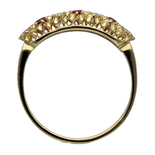 Load image into Gallery viewer, 18ct Gold Diamond &amp; Ruby Set Band Ring
