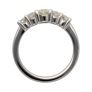 Platinum & Diamond Set Five Stone Band Ring