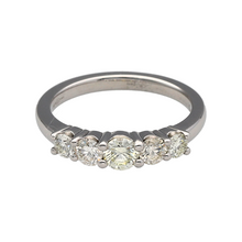 Load image into Gallery viewer, Platinum &amp; Diamond Set Five Stone Band Ring
