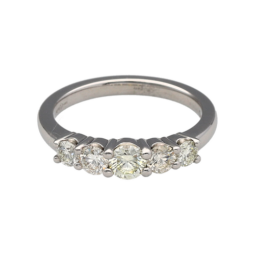 Platinum & Diamond Set Five Stone Band Ring