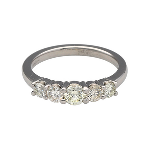 Platinum & Diamond Set Five Stone Band Ring