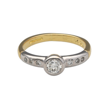 Load image into Gallery viewer, 18ct Gold &amp; Diamond Rubover Set Solitaire Ring
