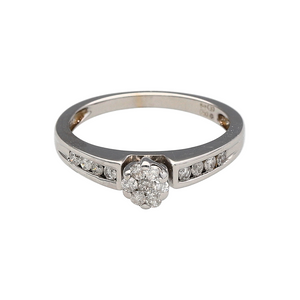 18ct White Gold & Diamond Set Solitaire Ring