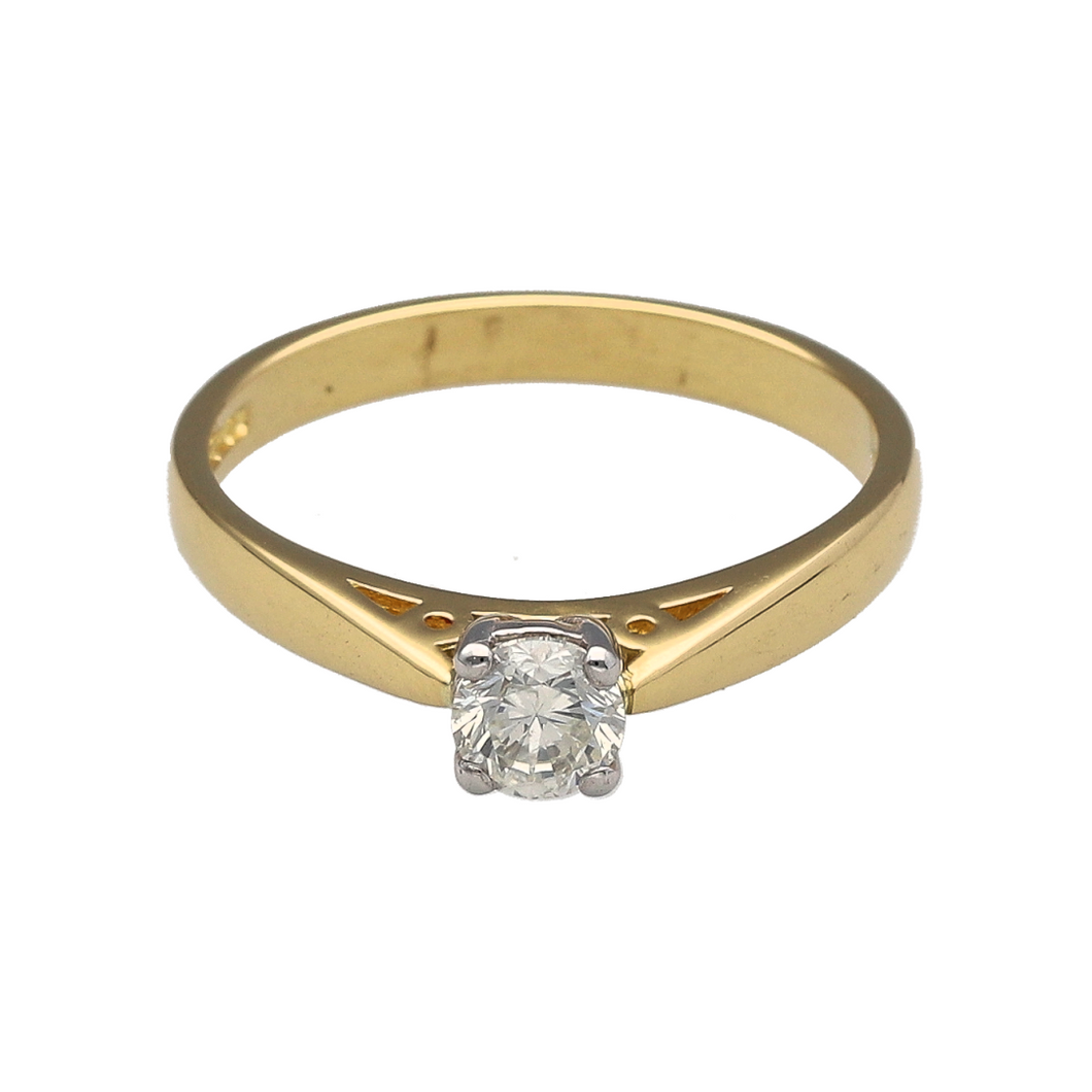 18ct Gold & Diamond Set Solitaire Ring