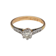 Load image into Gallery viewer, 18ct Gold &amp; Diamond Set Vintage Style Solitaire Ring
