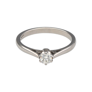 18ct White Gold & Diamond Set Solitaire Ring