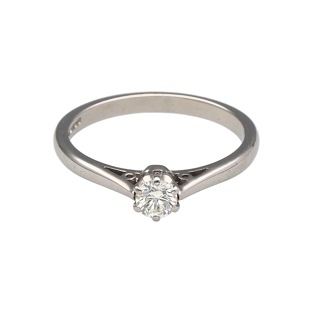 18ct White Gold & Diamond Set Solitaire Ring