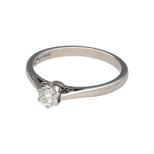 Preowned 18ct White Gold & Diamond Set Solitaire Ring in size L with the weight 2.50 grams. The diamond is approximately 0.25ct