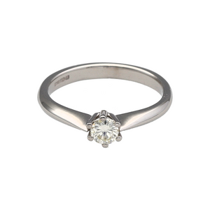 18ct White Gold & Diamond Set Solitaire Ring