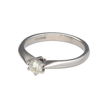 Load image into Gallery viewer, Preowned 18ct White Gold &amp; Diamond Set Solitaire Ring in size K with the weight 2.90 grams. The diamond is approximately 0.25ct
