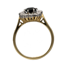 Load image into Gallery viewer, 18ct Gold &amp; Platinum Diamond &amp; Sapphire Set Cluster Ring
