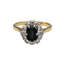 Load image into Gallery viewer, 18ct Gold &amp; Platinum Diamond &amp; Sapphire Set Cluster Ring
