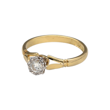 Load image into Gallery viewer, Preowned 18ct Yellow Gold &amp; Platinum Diamond Set Solitaire Ring in size M with the weight 2.60 grams. The diamond is approximately 0.25ct
