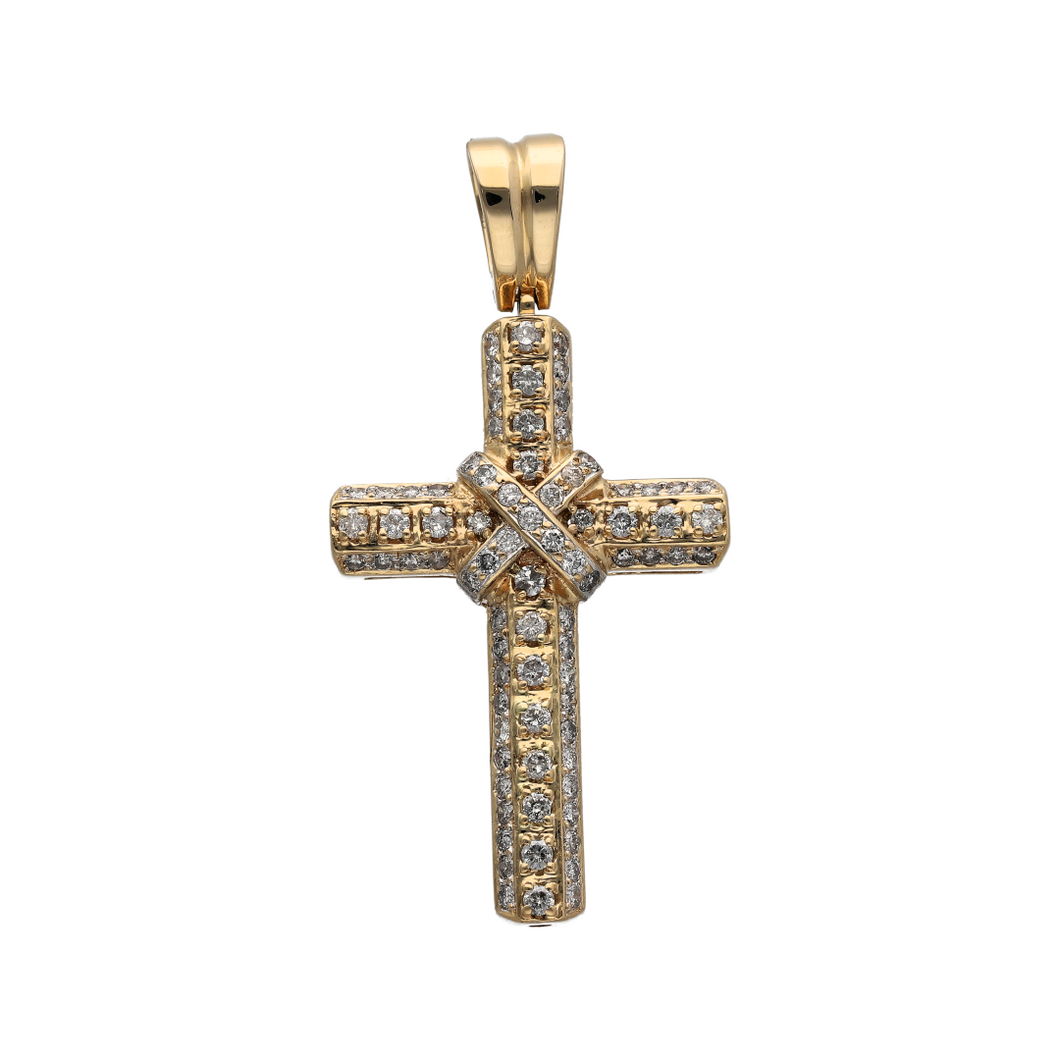 14ct Gold & Diamond Set Cross Pendant