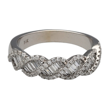 Load image into Gallery viewer, 14ct White Gold &amp; Diamond Set Twist Band Ring
