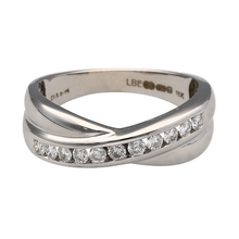 Load image into Gallery viewer, 18ct White Gold &amp; Diamond Set Crossover Band Ring
