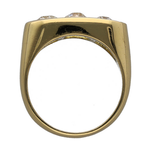 18ct Gold & Diamond Set Trilogy Signet Ring