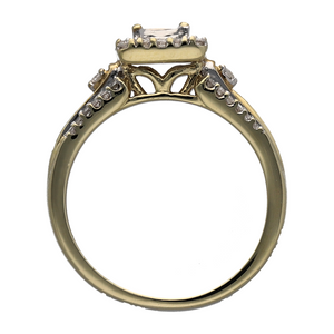 9ct Gold & Diamond Set Halo Cluster Ring