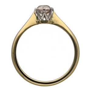 18ct Gold & Platinum Diamond Set Vintage Style Solitaire Ring