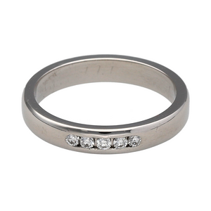 18ct White Gold & Diamond Set Band Ring