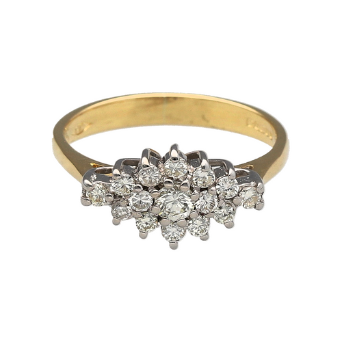 18ct Gold & Diamond Set Cluster Ring