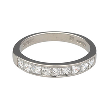 Load image into Gallery viewer, Platinum &amp; Diamond Set Princess Cut Band Ring
