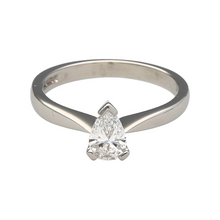 Load image into Gallery viewer, Platinum &amp; Diamond Set Pear Cut Solitaire Ring
