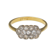 Load image into Gallery viewer, 18ct Gold &amp; Diamond Set Art Deco Style Cluster Ring
