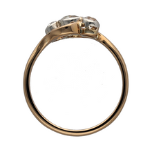 Load image into Gallery viewer, 18ct Gold &amp; Platinum Diamond Vintage Style Trilogy Twist Ring
