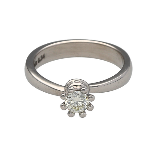 18ct White Gold & Diamond Set Solitaire Ring