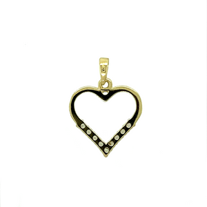 New 9ct Yellow Gold & Cubic Zirconia Set Open Heart Pendant with the weight 0.70 grams. The pendant is 2cm long including the bail by 1.5cm