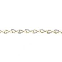 Load image into Gallery viewer, 9ct Gold &amp; Diamond Set 7.75&quot; Fancy Bracelet
