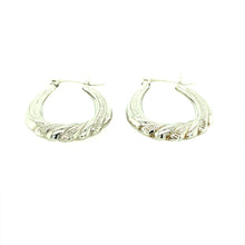 Load image into Gallery viewer, New Silver Silver Creole Bead Twist Earrings wit the weight 2.01 grams
