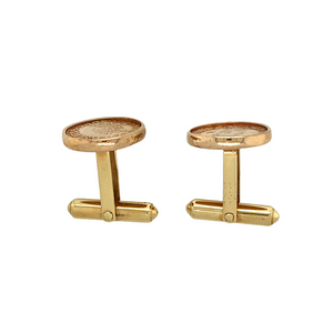 9ct Gold Three Feather Coin Style Cufflinks