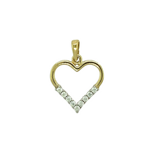 Load image into Gallery viewer, New 9ct Gold &amp; Cubic Zirconia Set Open Heart Pendant
