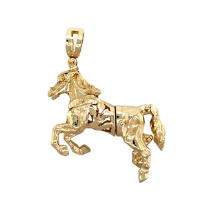 Preowned 9ct Yellow Gold Movable Rearing Horse Pendant with the weight 20.60 grams