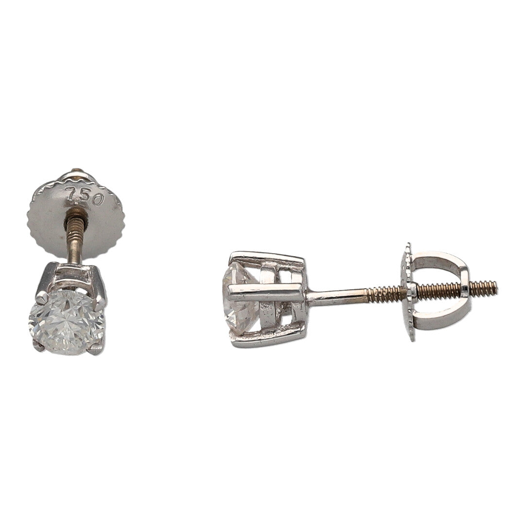 White gold screw sales back stud earrings