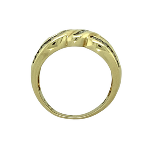 9ct Gold & Diamond Crossover Band Ring
