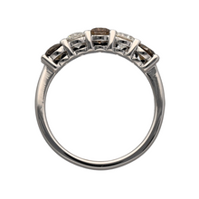 Load image into Gallery viewer, 18ct White Gold &amp; White and Cognac coloured Diamond Set Band Ring
