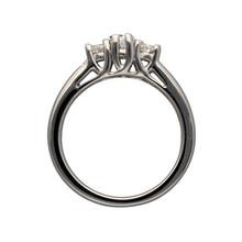 Load image into Gallery viewer, 14ct White Gold &amp; Diamond Oval Cut Trilogy Ring
